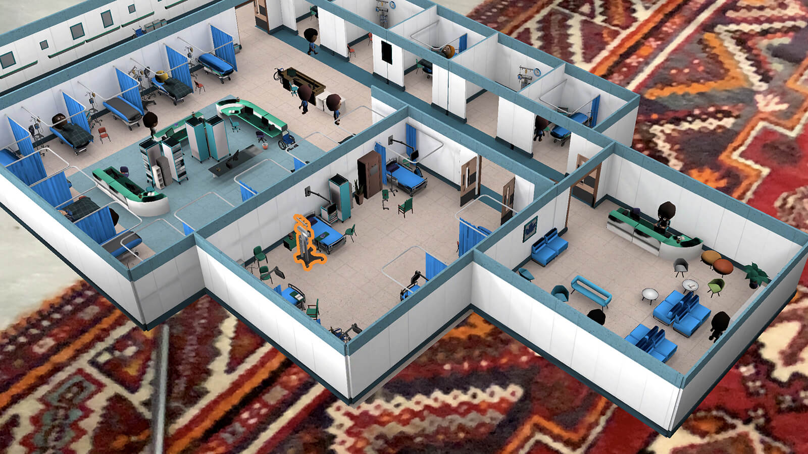3D model of hospital environment seen in the real world using augmented reality