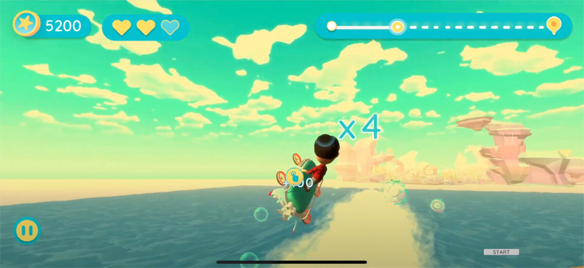 Surf's Up gameplay – avoid the sedation molecules to get to Dreamland