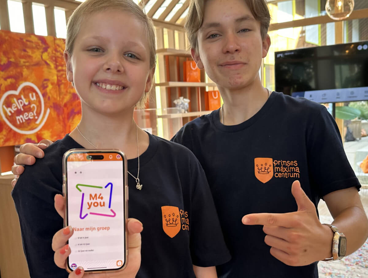 pediatric patients at Prinses Maxima showing the M4you app 