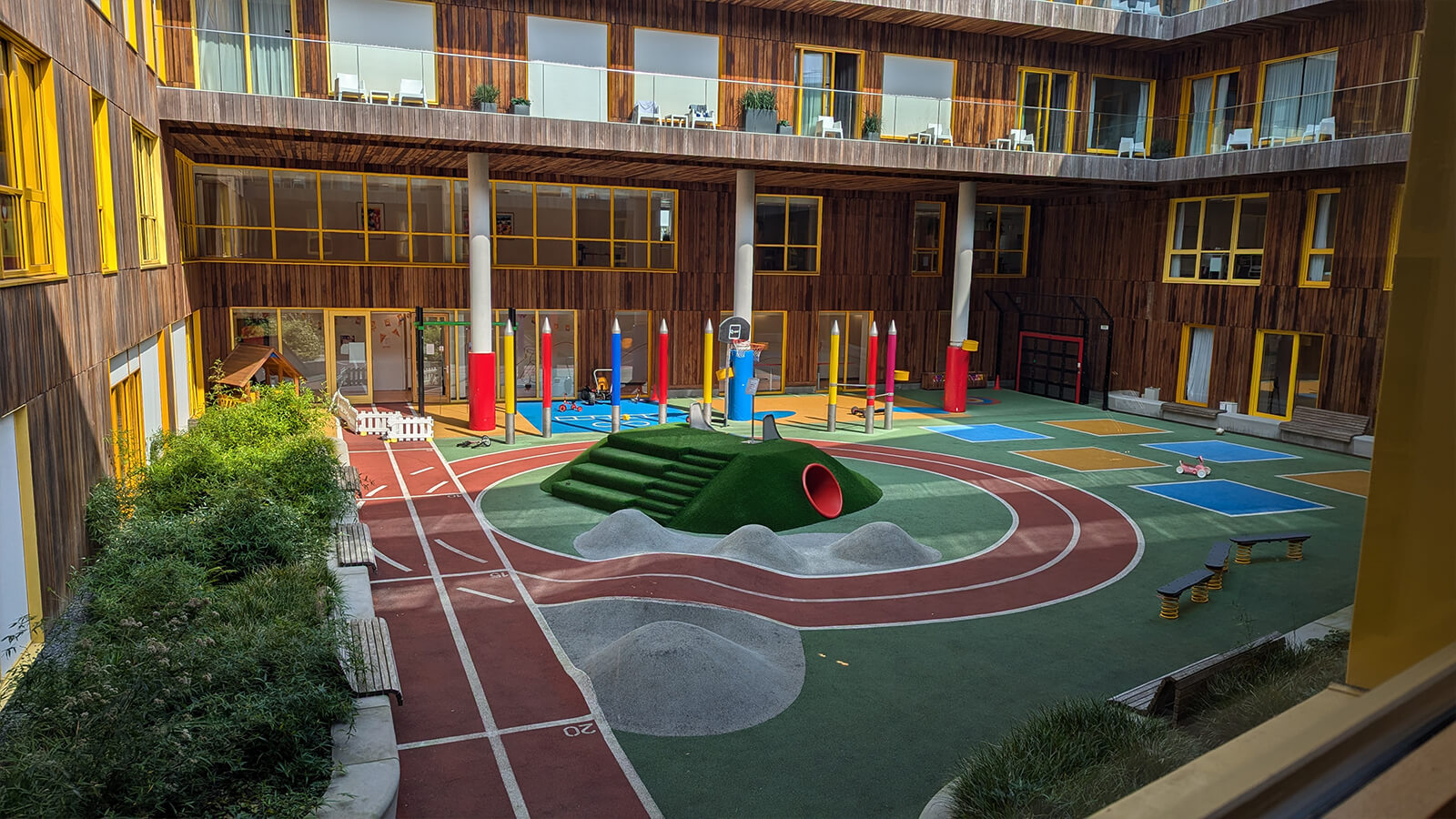 Outdoor games area at Prinses Maxima provides perfect pediatric patient experience