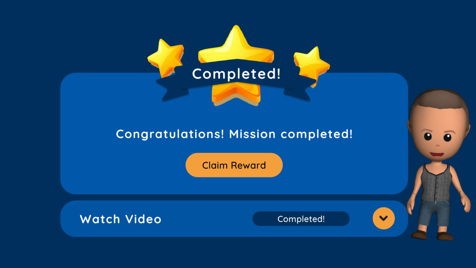 Image of Missions Completed screen – Xploro's new Pediatric Patient Learning Management System