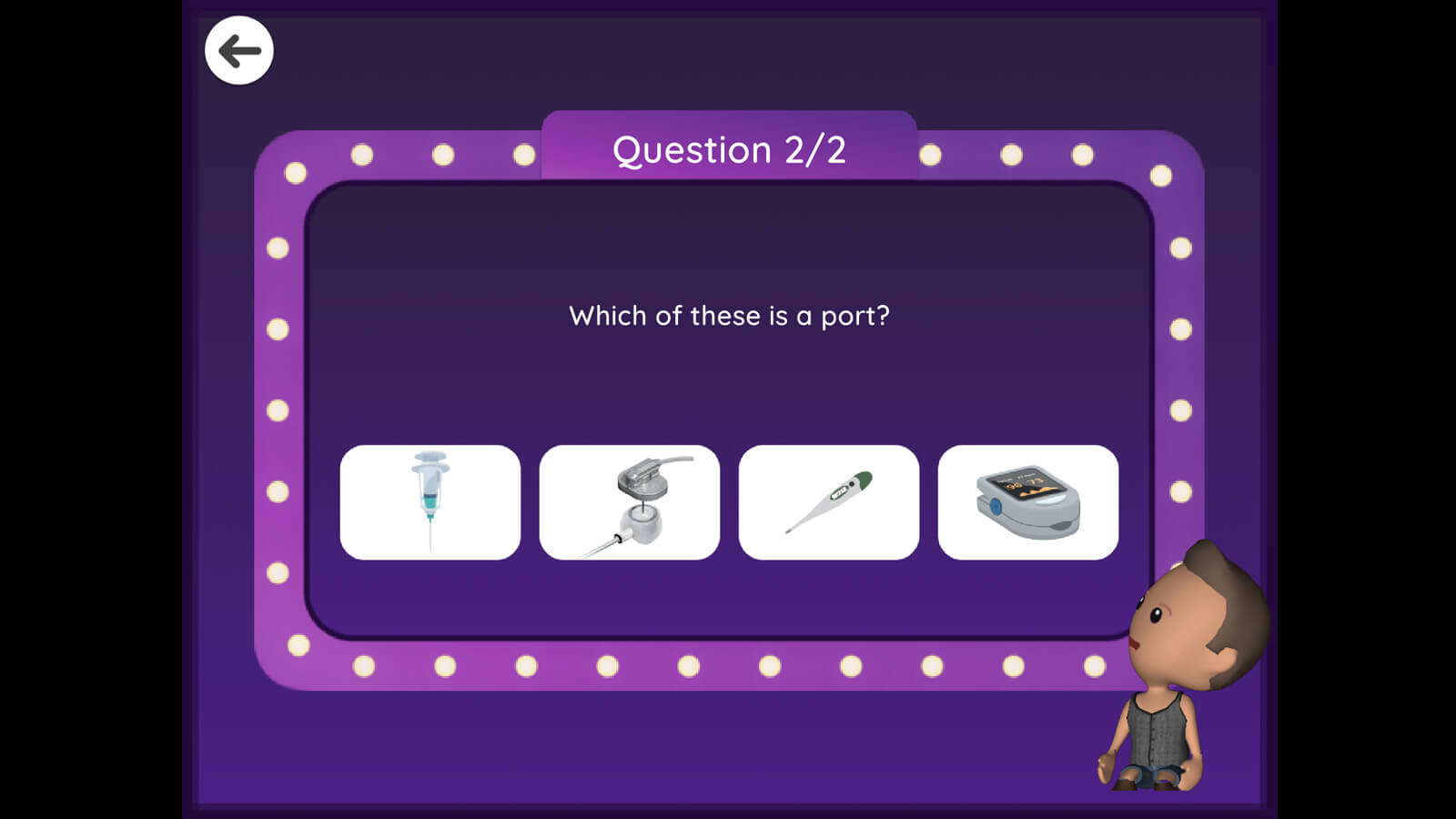 Xploro quiz screen showing a series of images